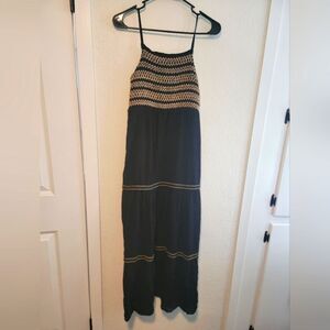 Love Tree Smock Cami Strap Midi Embroidered Dress Medium
